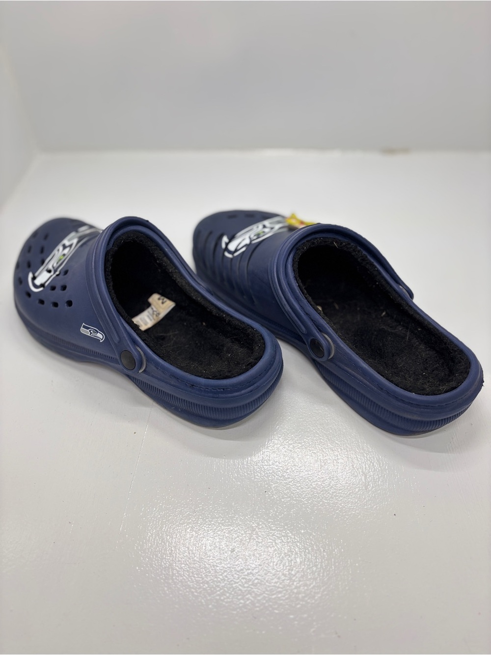 FOCO Seattle Seahawks Fleece Lined Clogs Men’s 9-10 Navy NFL Slip On Shoes - Picture 7 of 13
